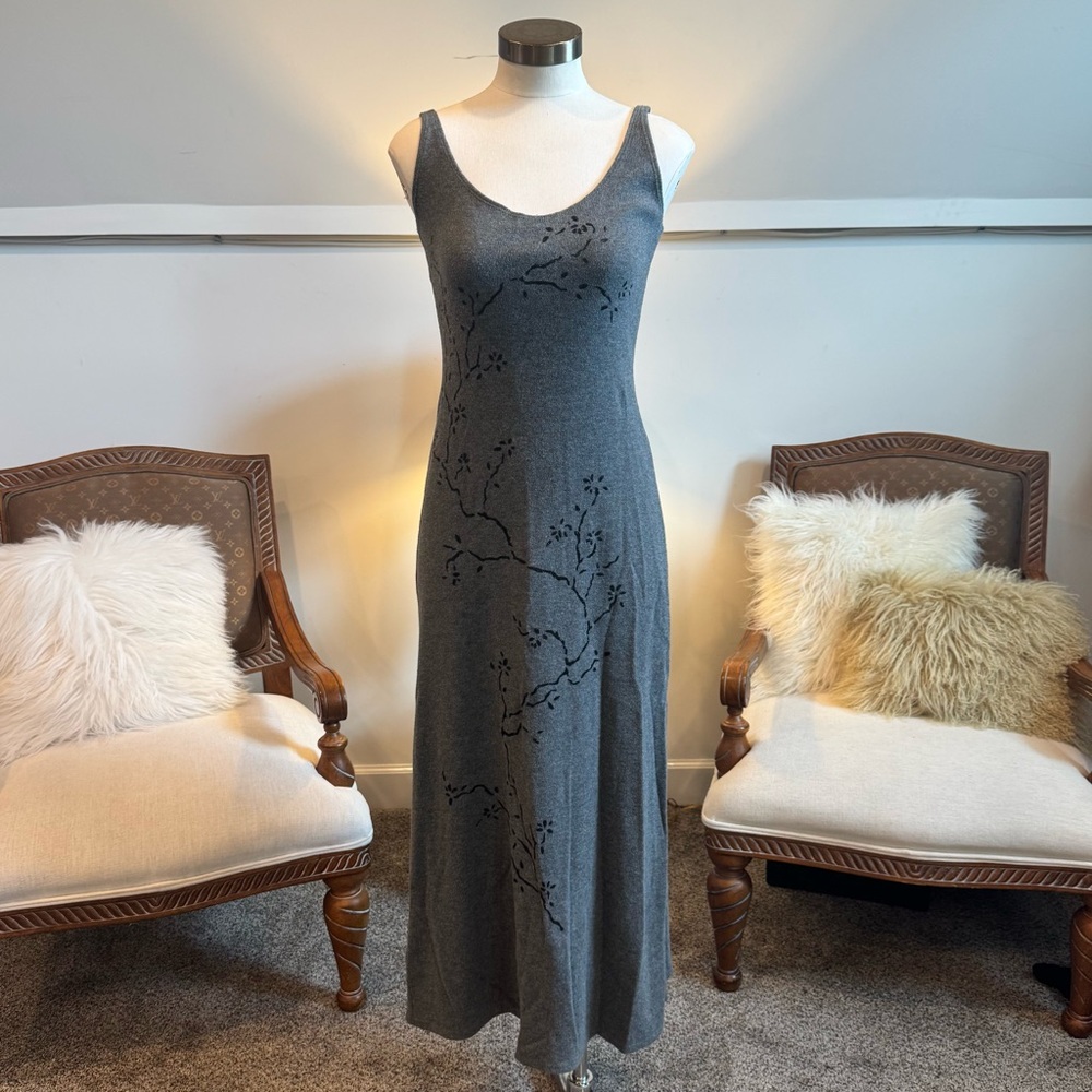 Vintage 90s Victoria’s Secret Gray Fairy Grunge Maxi Dress Terry Cloth